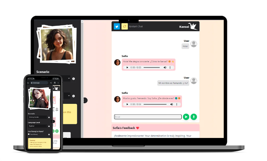 Kansei:探索全新的语言学习之旅,AI伙伴引领你的学习体验 Kansei:探索全新的语言学习之旅,AI伙伴引领你的学习体验