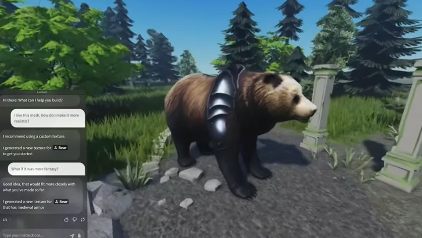 Roblox推出AI助手工具:用自然语言生成3D模型 Roblox推出AI助手工具:用自然语言生成3D模型