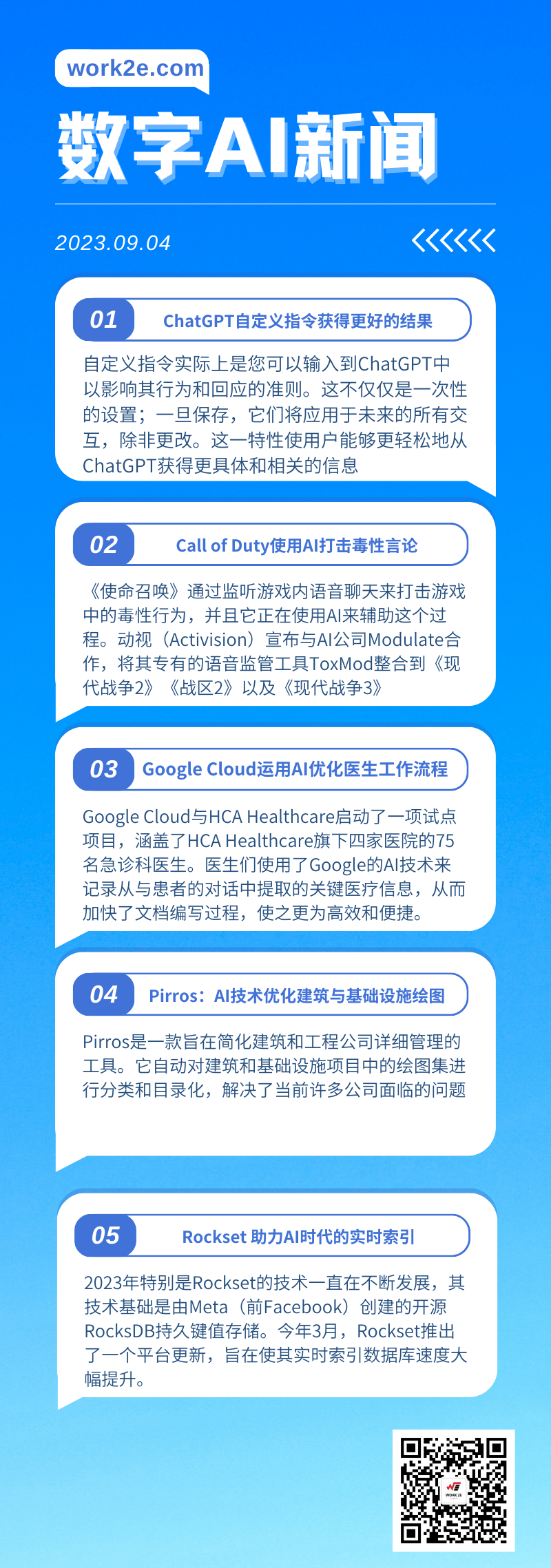 【09/04】work2e数字AI新闻-如何利用ChatGPT自定义指令,Call of Duty使用AI打击毒性言论,Pirros AI技术优化建筑与基础设施绘图 【09/04】work2e数字AI新闻-如何利用ChatGPT自定义指令,Call of Duty使用AI打击毒性言论,Pirros AI技术优化建筑与基础设施绘图