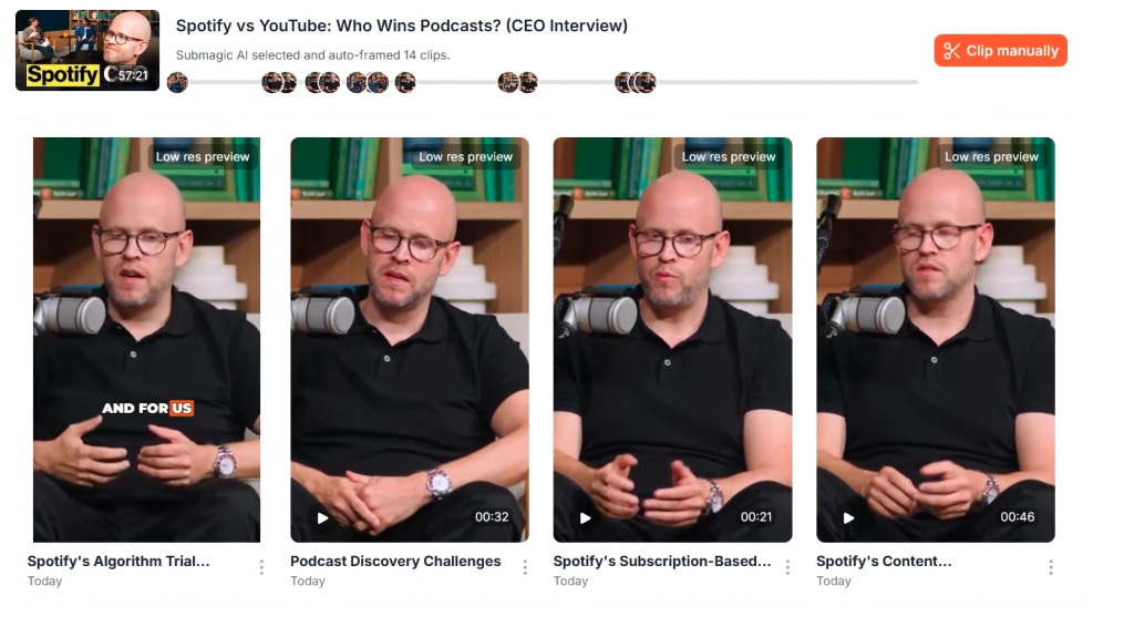 submagic 从长视频中即时创建热门片段 submagic 从长视频中即时创建热门片段